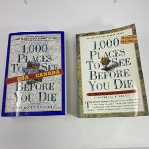 1000 Places to See Before You Die Patricia Schultz USA and Canada Lot of 2 books